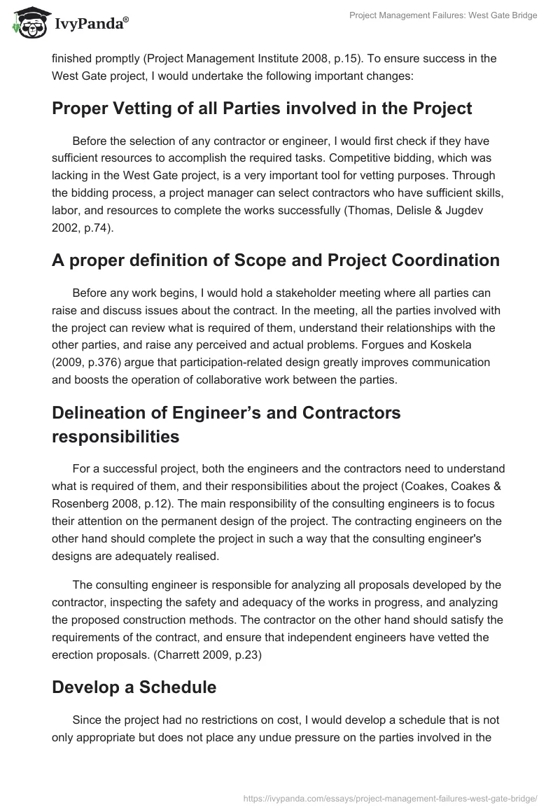 Project Management Failures: West Gate Bridge. Page 3