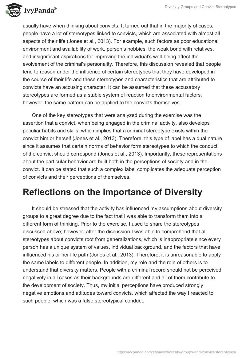 Diversity Groups and Convict Stereotypes. Page 2
