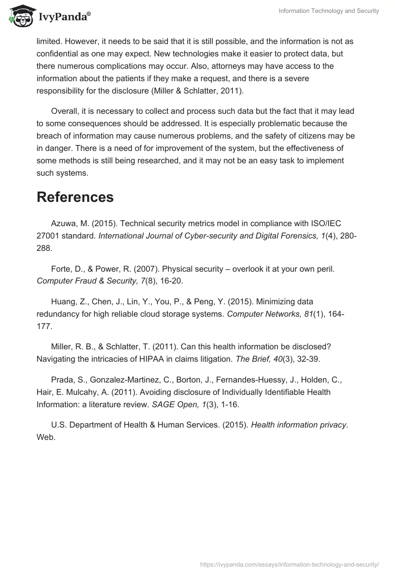 Information Technology and Security. Page 2