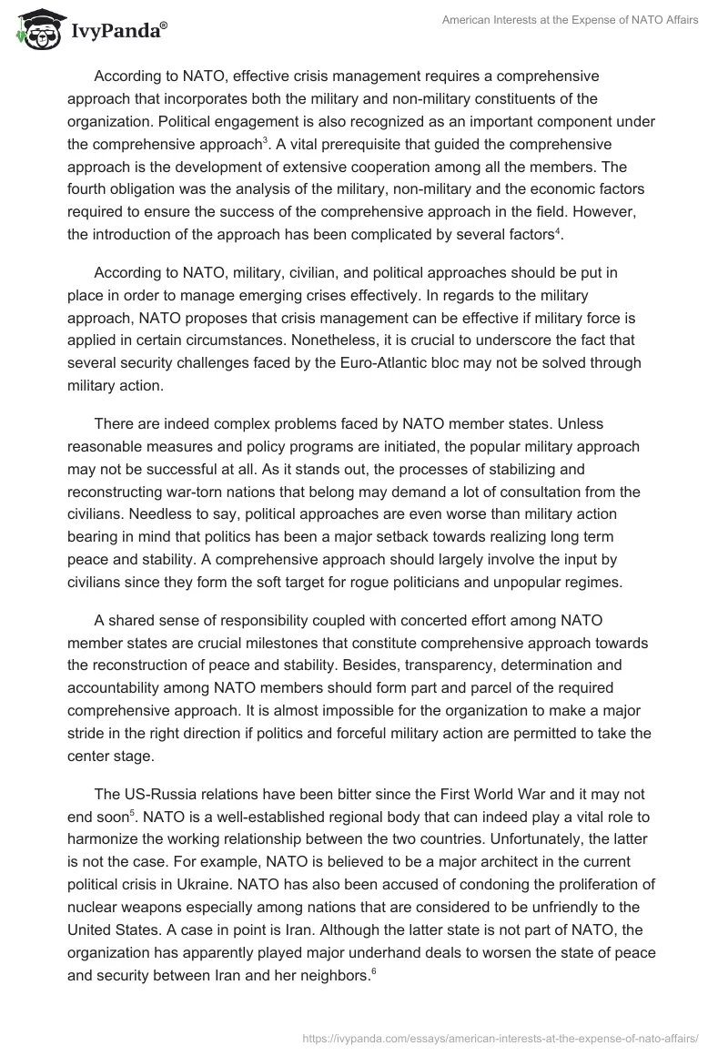 American Interests at the Expense of NATO Affairs. Page 2