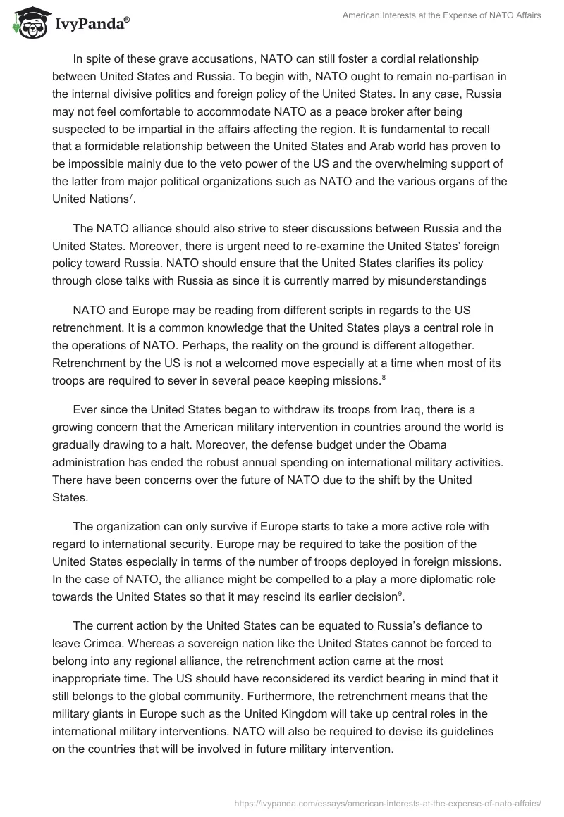 American Interests at the Expense of NATO Affairs. Page 3
