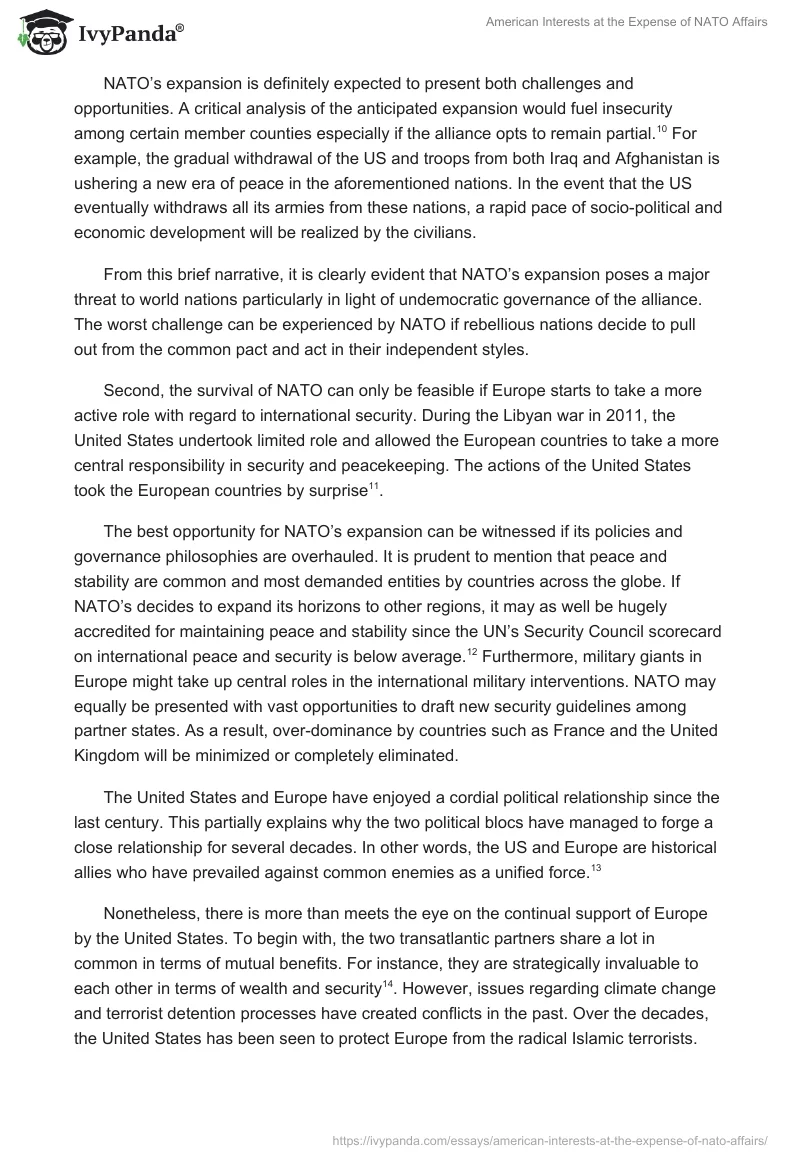 American Interests at the Expense of NATO Affairs. Page 4