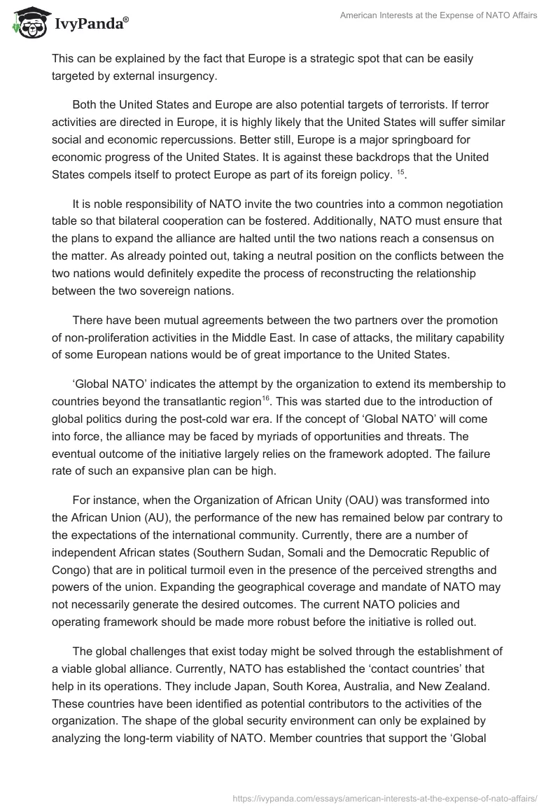 American Interests at the Expense of NATO Affairs. Page 5