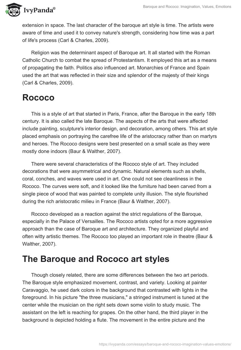 Baroque and Rococo: Imagination, Values, Emotions. Page 2