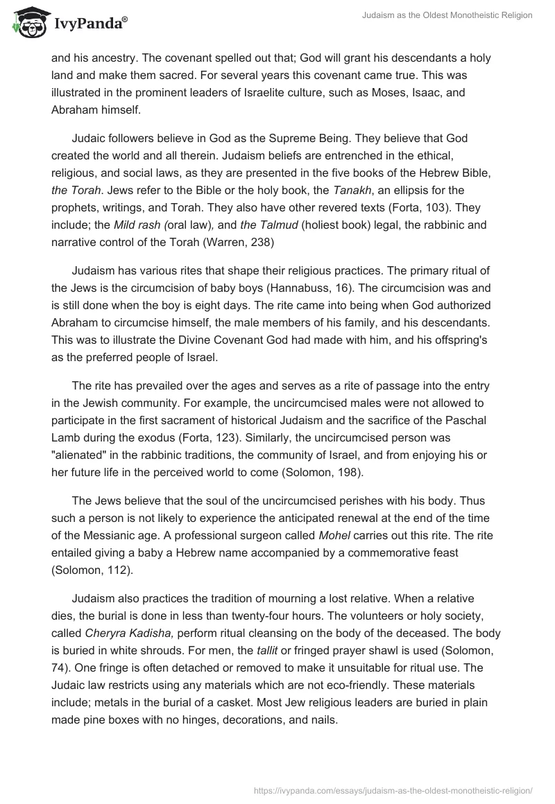 Judaism as the Oldest Monotheistic Religion. Page 2