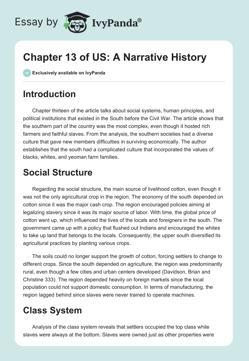 Chapter 13 of "US: A Narrative History". Page 1