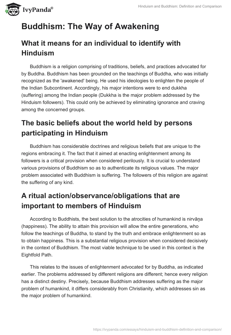 Hinduism and Buddhism: Definition and Comparison. Page 2
