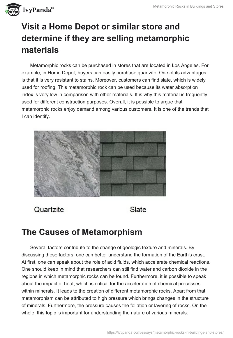 Metamorphic Rocks in Buildings and Stores. Page 2