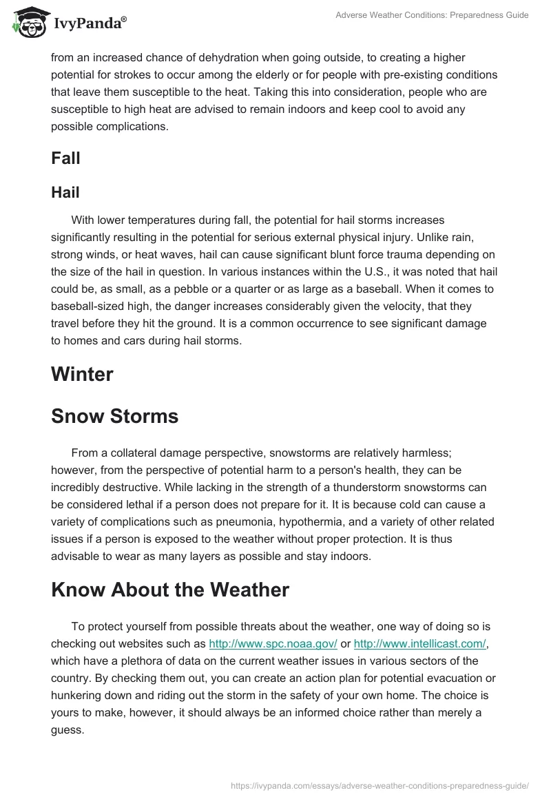 Adverse Weather Conditions: Preparedness Guide. Page 2