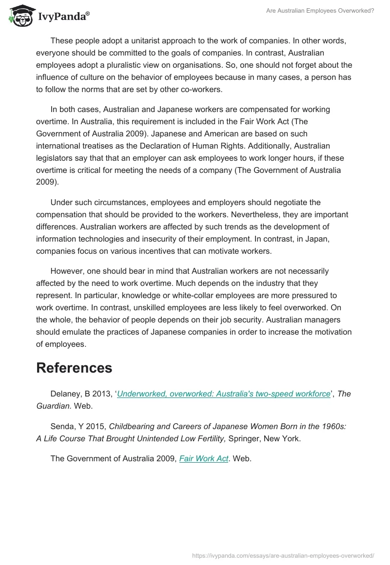 Are Australian Employees Overworked?. Page 2