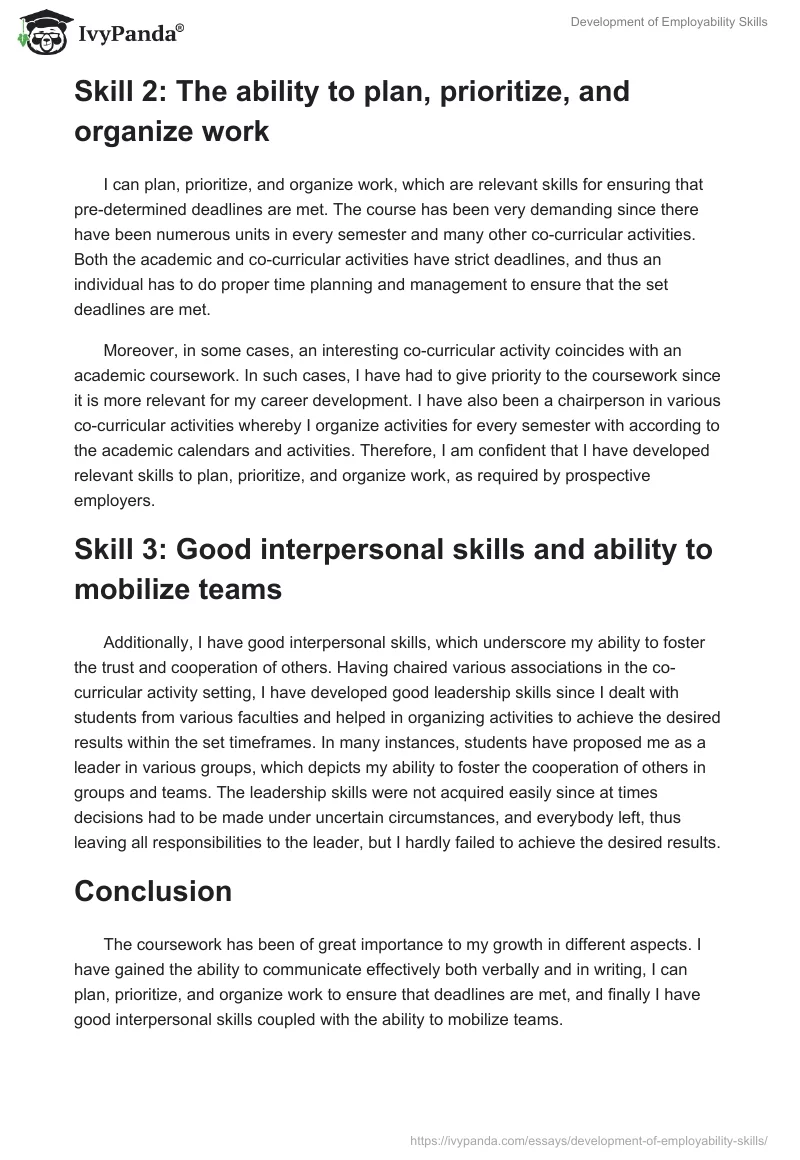 Development of Employability Skills. Page 2