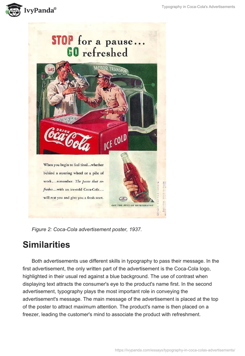 Typography in Coca-Cola's Advertisements. Page 4