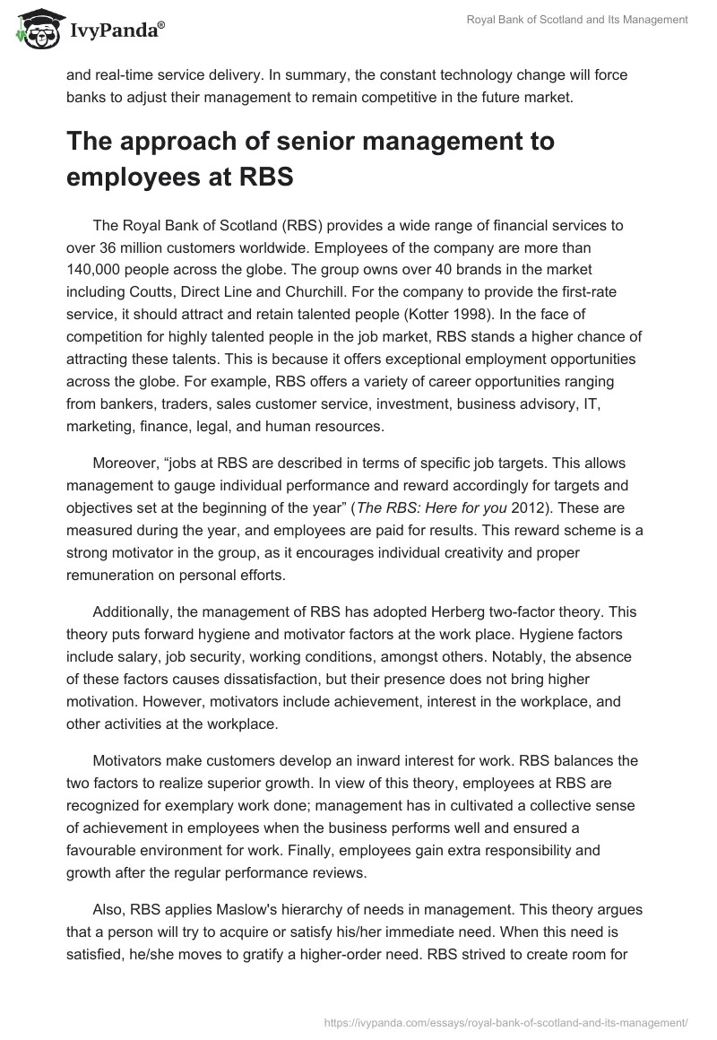 Royal Bank of Scotland and Its Management. Page 3