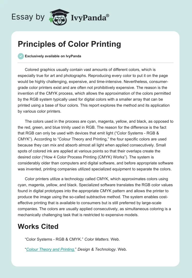 Principles of Color Printing. Page 1
