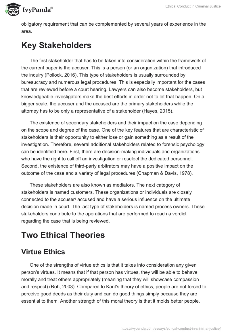 Ethical Conduct in Criminal Justice. Page 2