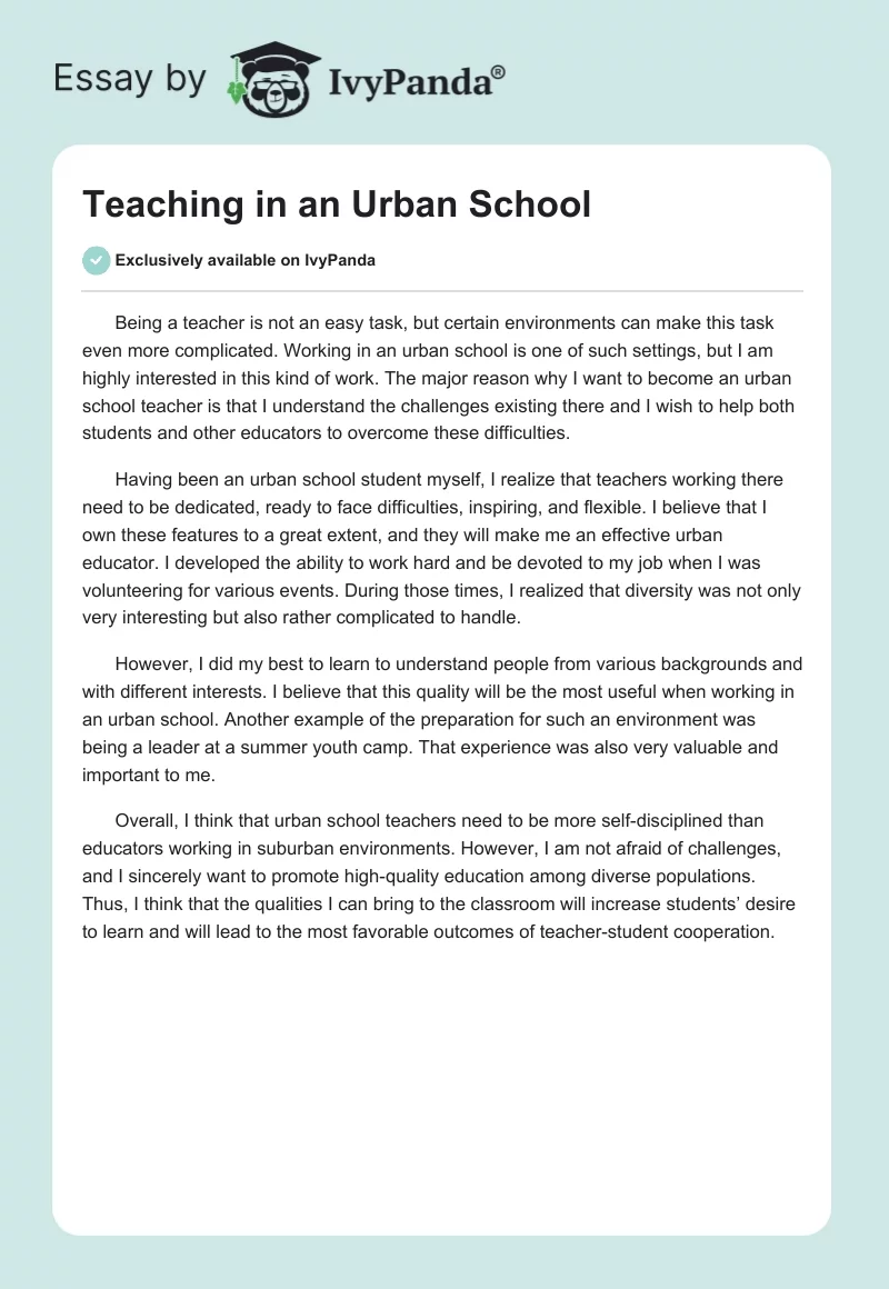 Teaching in an Urban School. Page 1