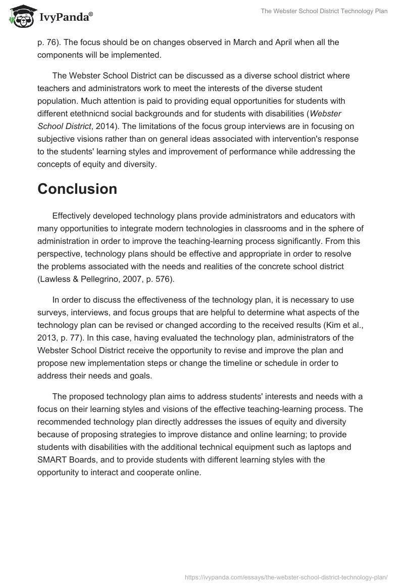 The Webster School District Technology Plan. Page 4