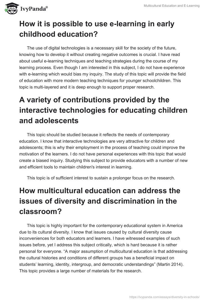 Multicultural Education and E-Learning. Page 2