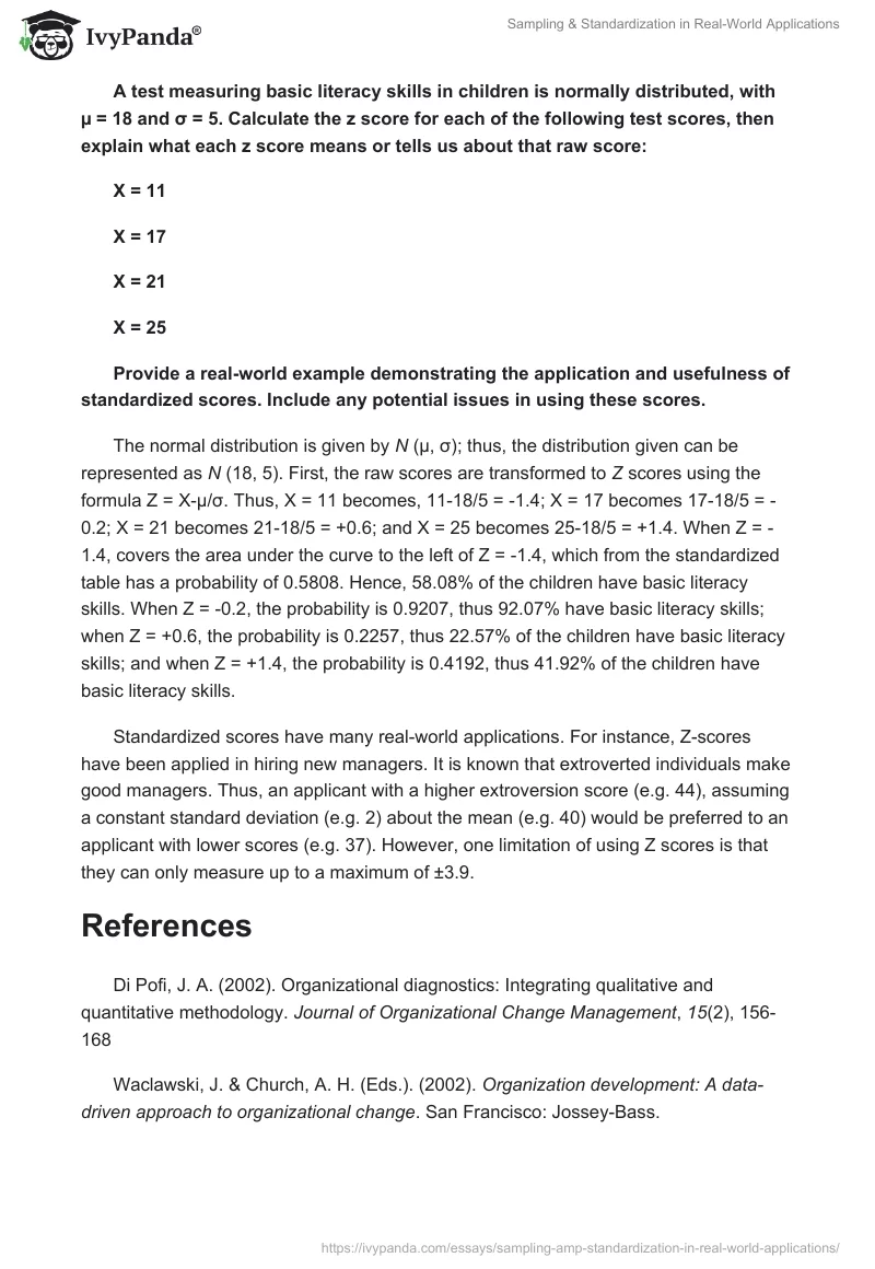 Sampling & Standardization in Real-World Applications. Page 3