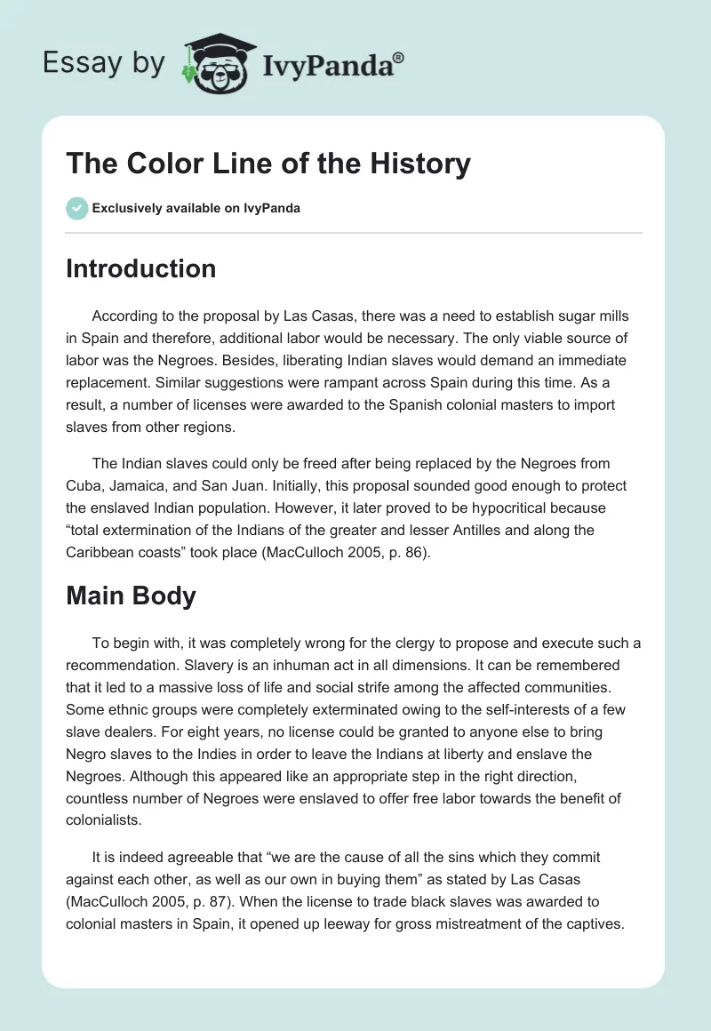 The Color Line of the History. Page 1