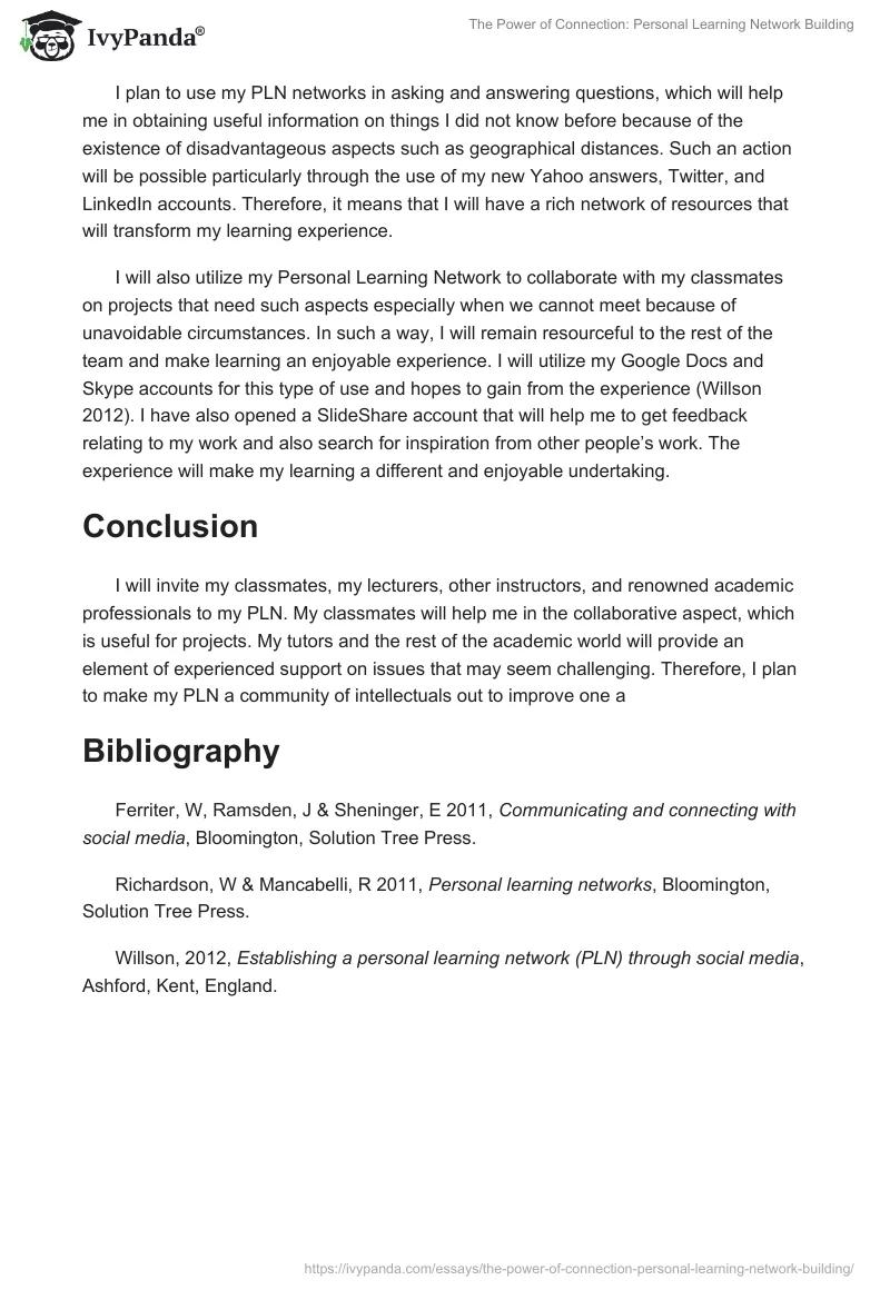 The Power of Connection: Personal Learning Network Building. Page 2
