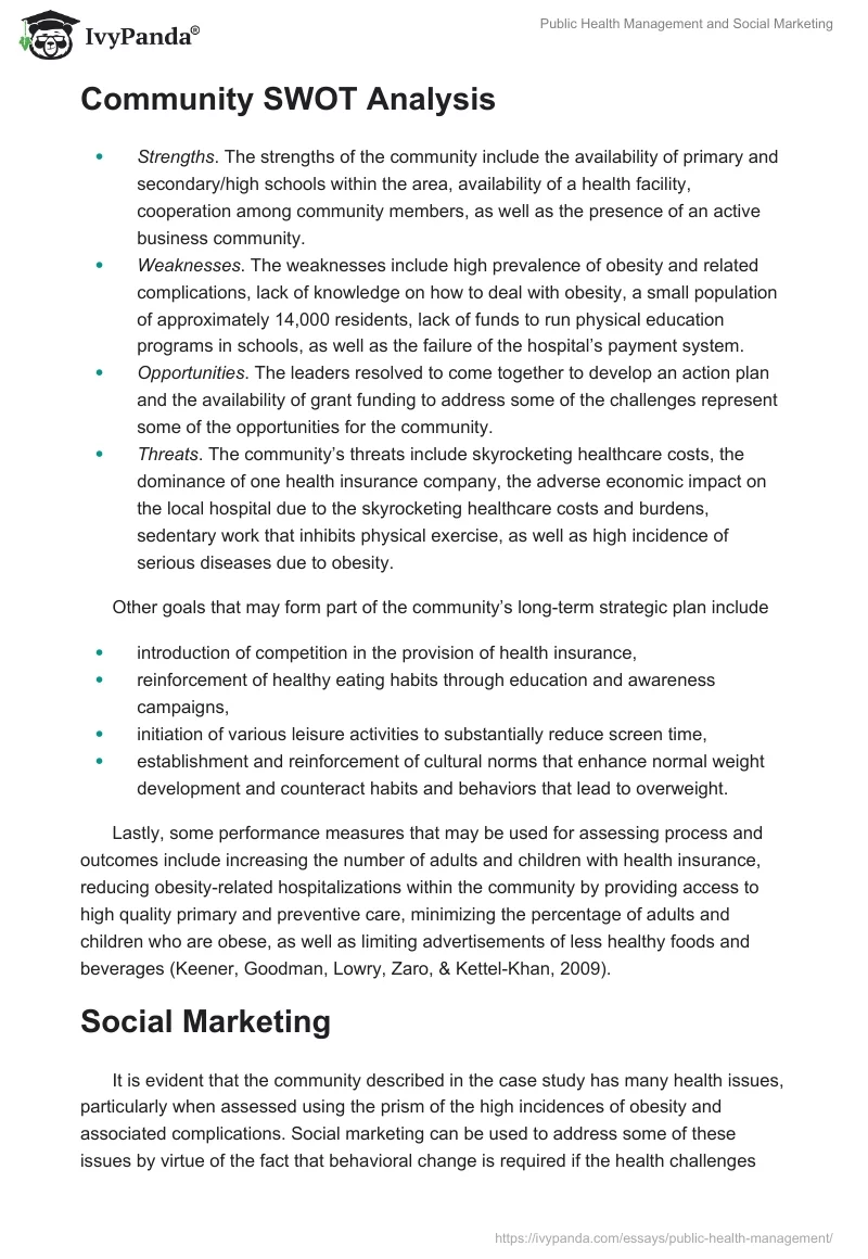 Public Health Management and Social Marketing. Page 2