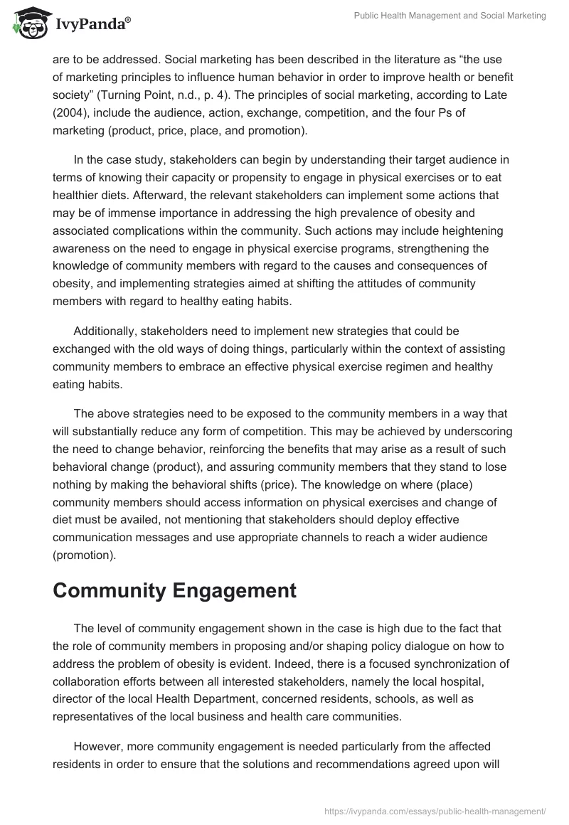 Public Health Management and Social Marketing. Page 3