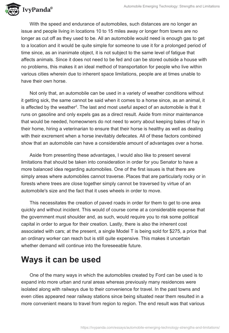 Automobile Emerging Technology: Strengths and Limitations. Page 2