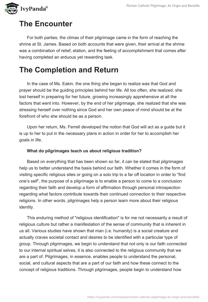 Roman Catholic Pilgrimage, Its Origin and Benefits. Page 5