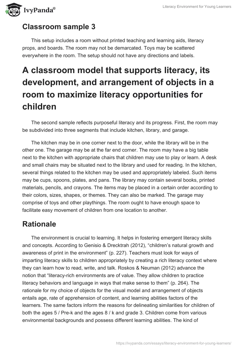 Literacy Environment for Young Learners. Page 2