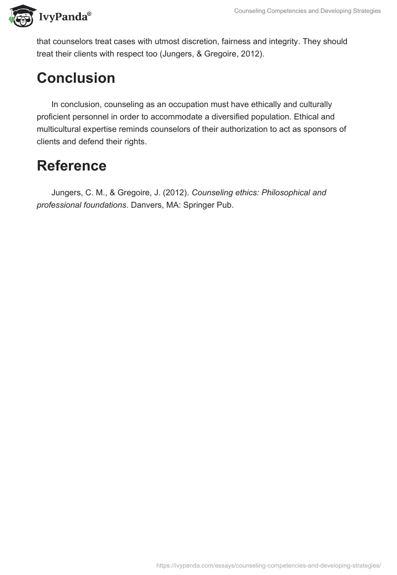 Counseling Competencies and Developing Strategies. Page 3