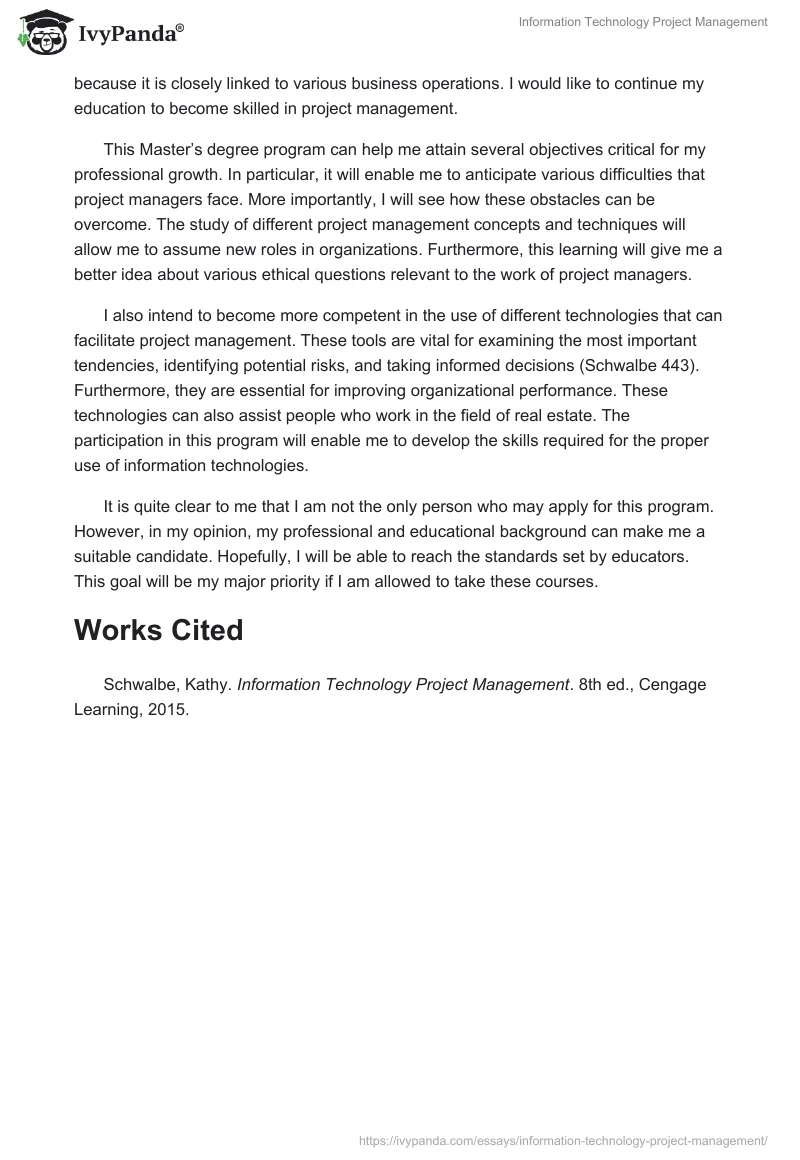 Information Technology Project Management. Page 2