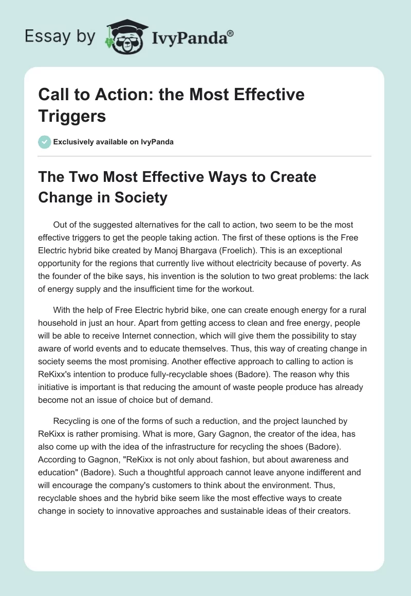 Call to Action: the Most Effective Triggers. Page 1