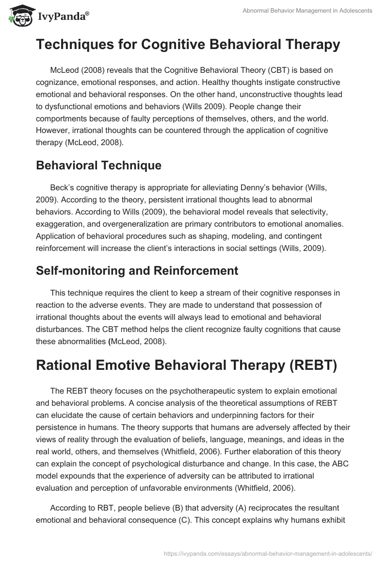 Abnormal Behavior Management in Adolescents. Page 3