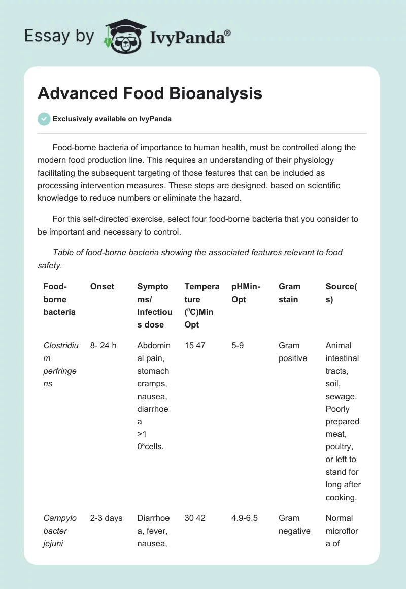 Advanced Food Bioanalysis. Page 1