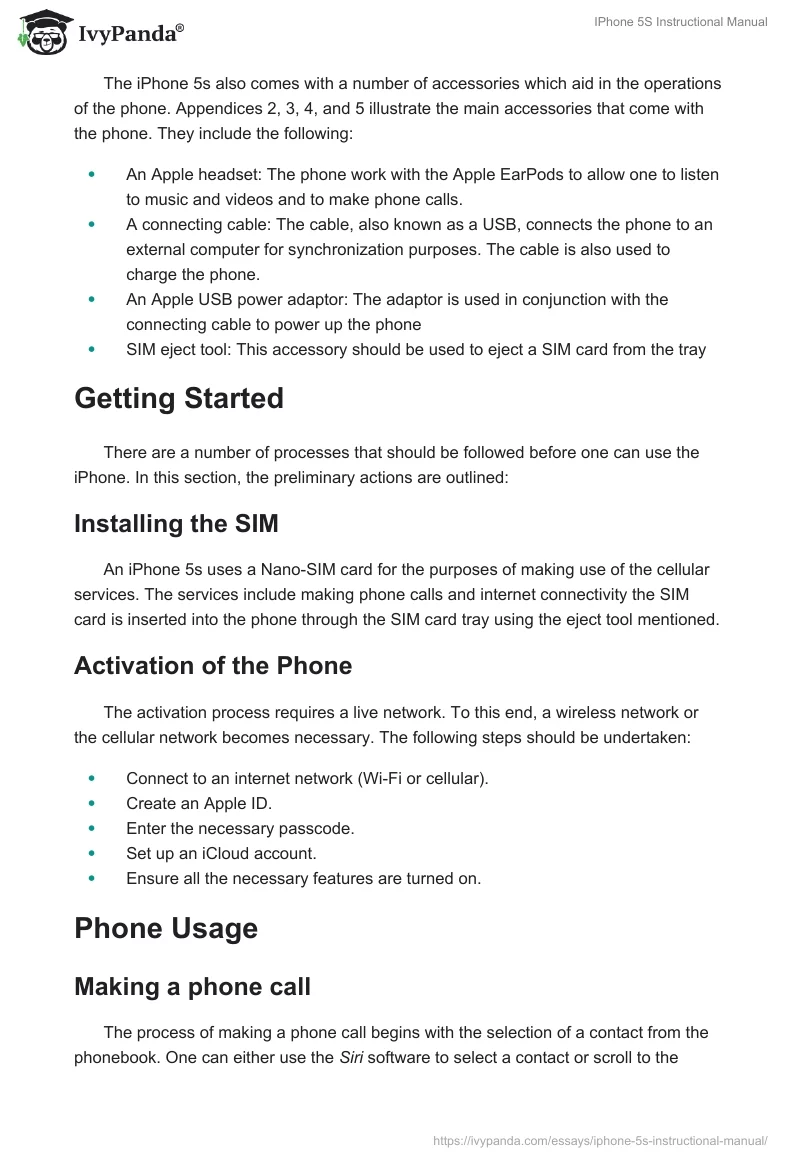 IPhone 5S Instructional Manual. Page 2
