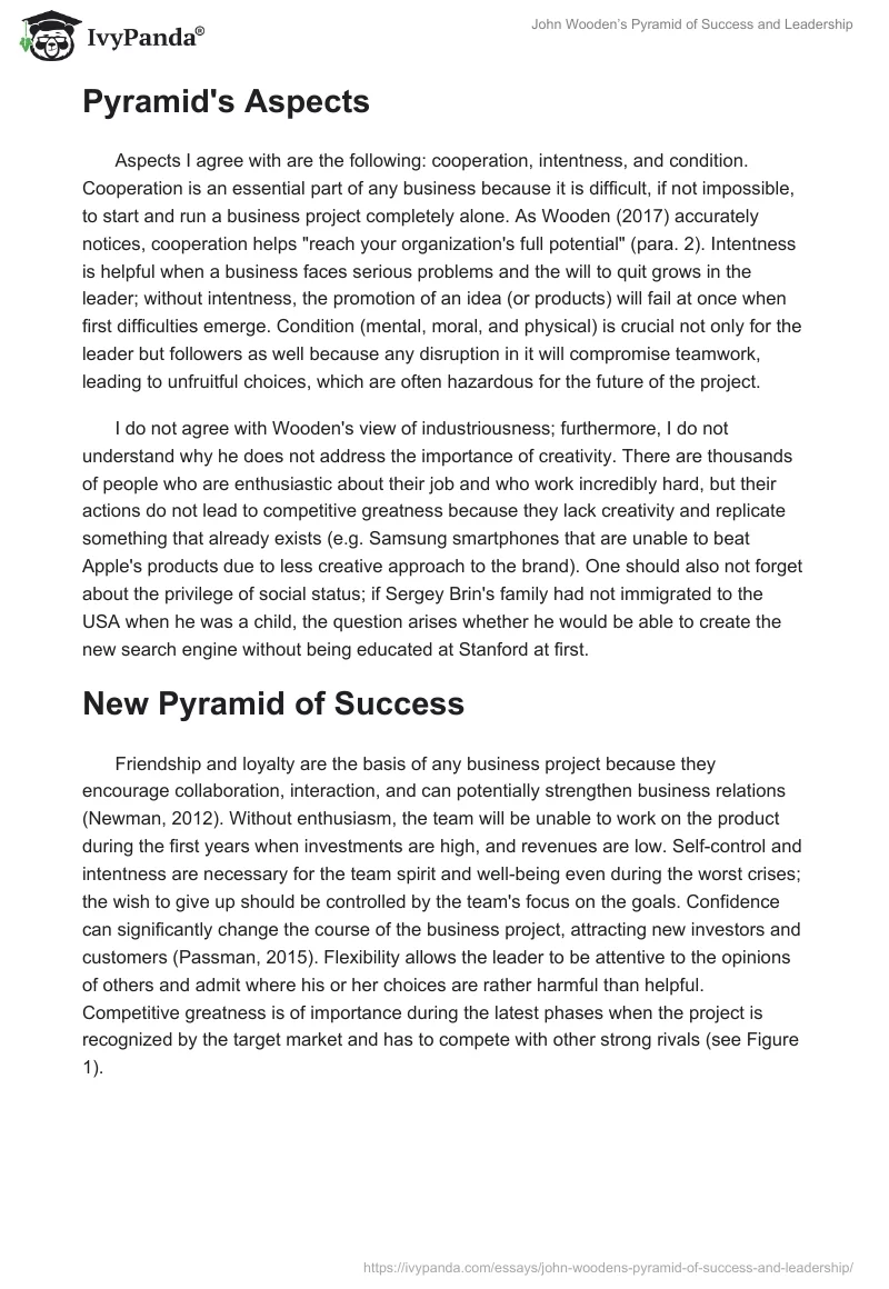 John Wooden’s Pyramid of Success and Leadership. Page 2