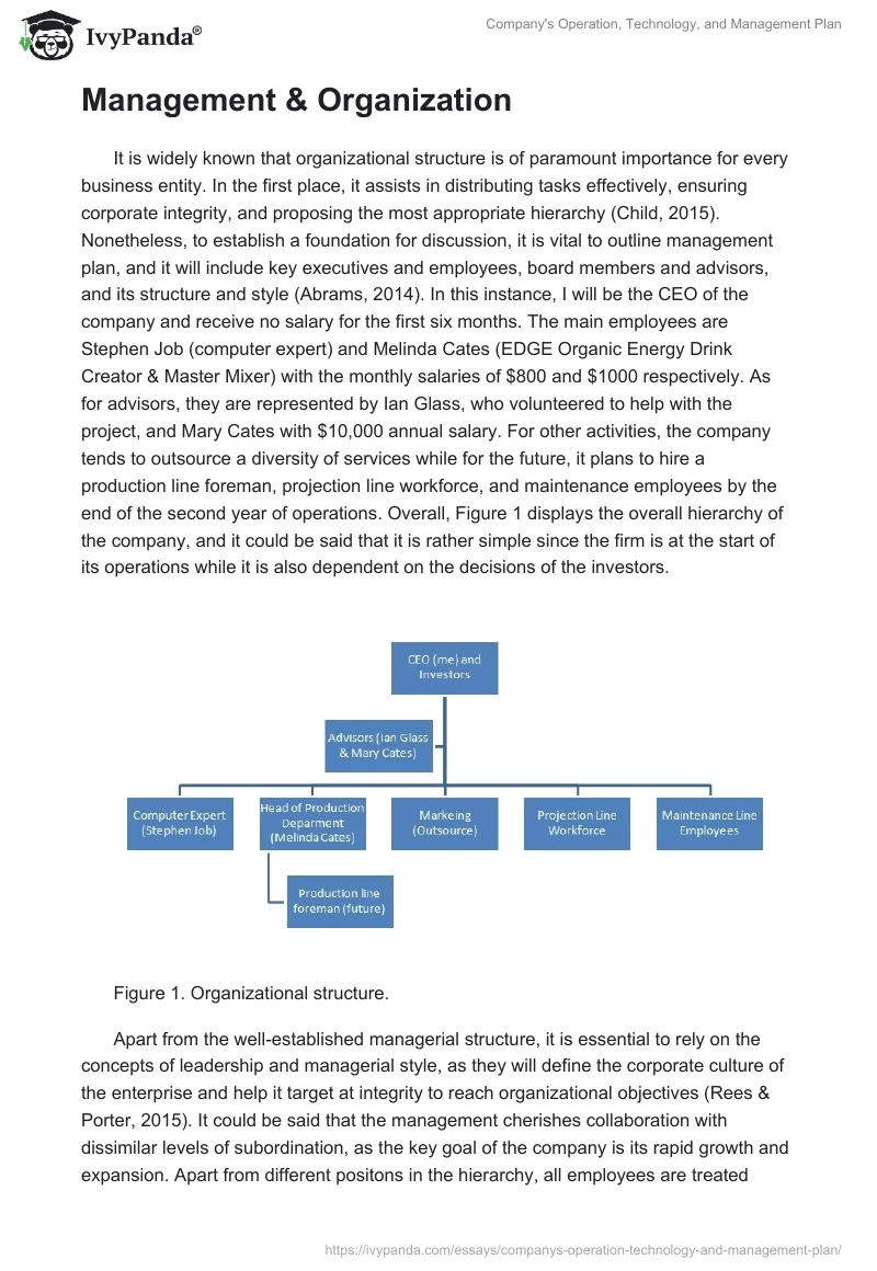 Company's Operation, Technology, and Management Plan. Page 3