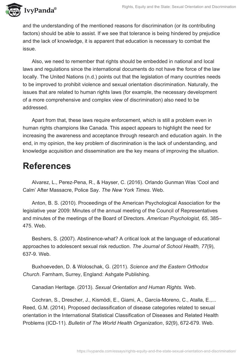 Rights, Equity and the State: Sexual Orientation and Discrimination. Page 5
