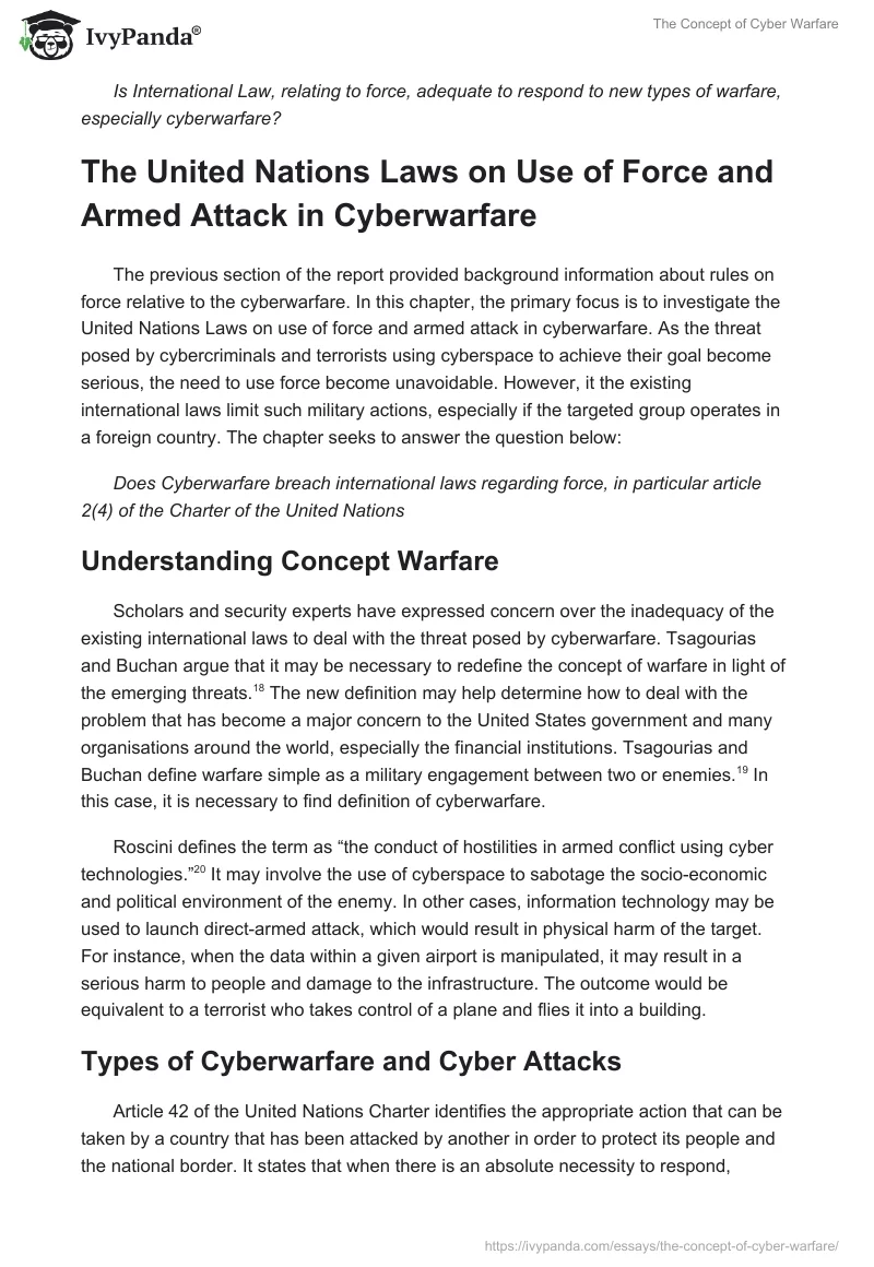 The Concept of Cyber Warfare. Page 5