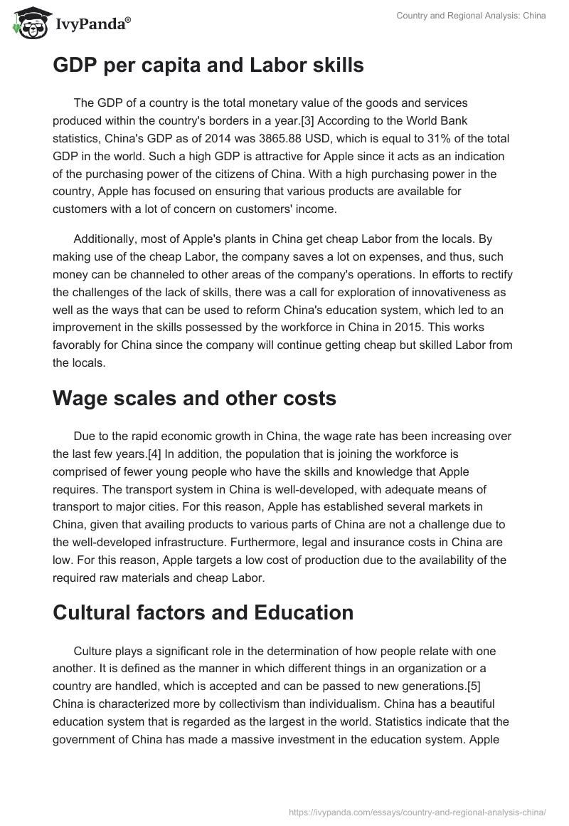 Country and Regional Analysis: China. Page 2