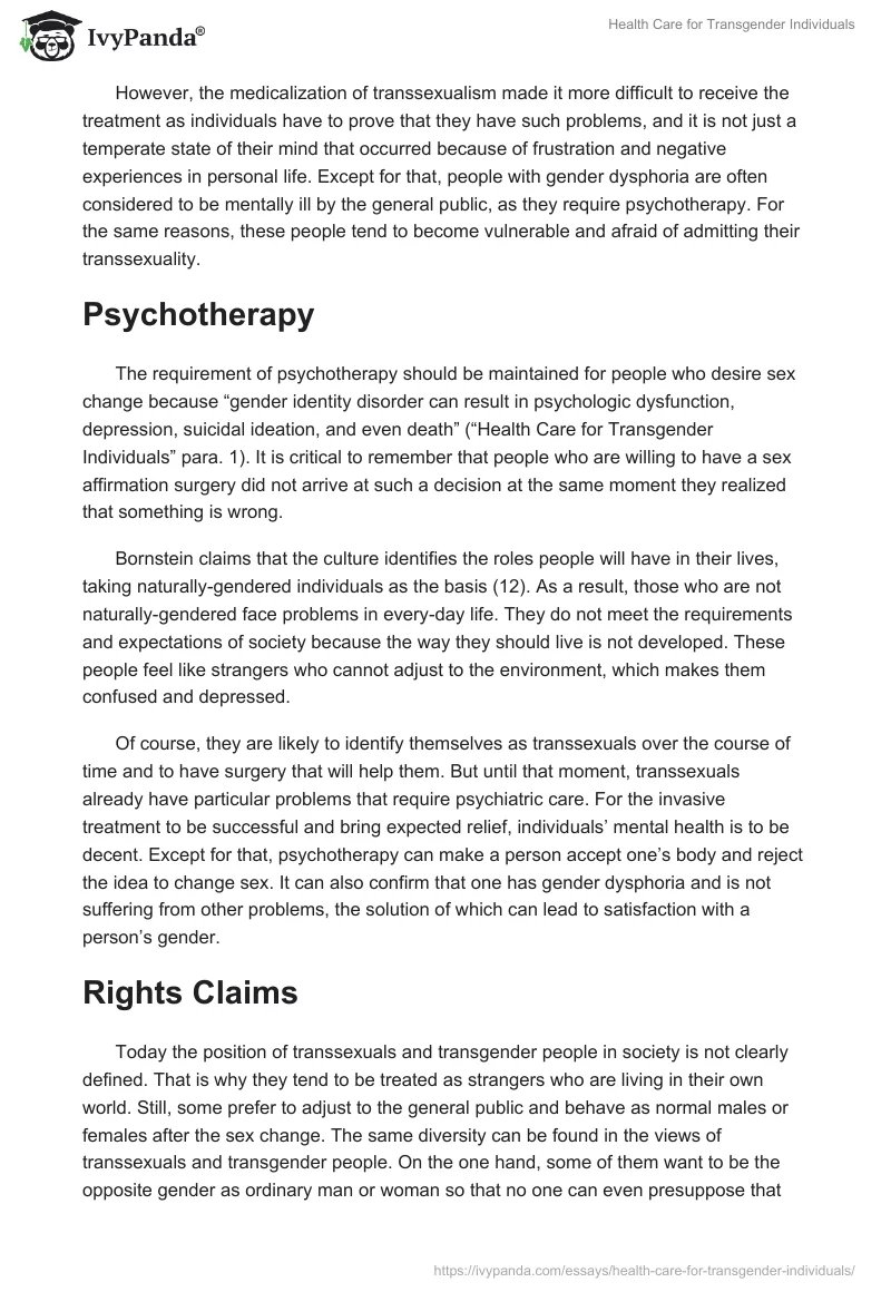Health Care for Transgender Individuals. Page 2