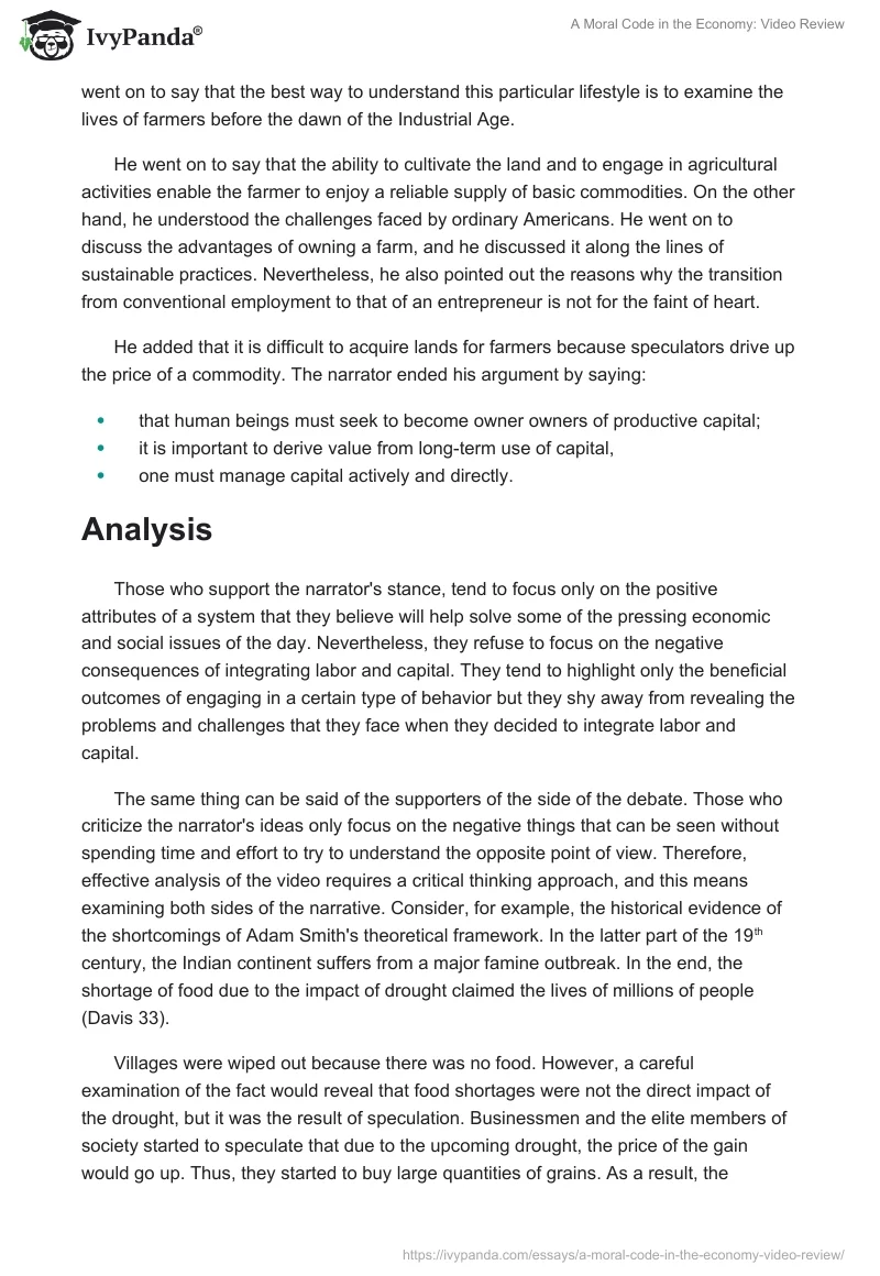 A Moral Code in the Economy: Video Review. Page 2