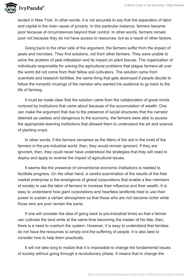 A Moral Code in the Economy: Video Review. Page 4