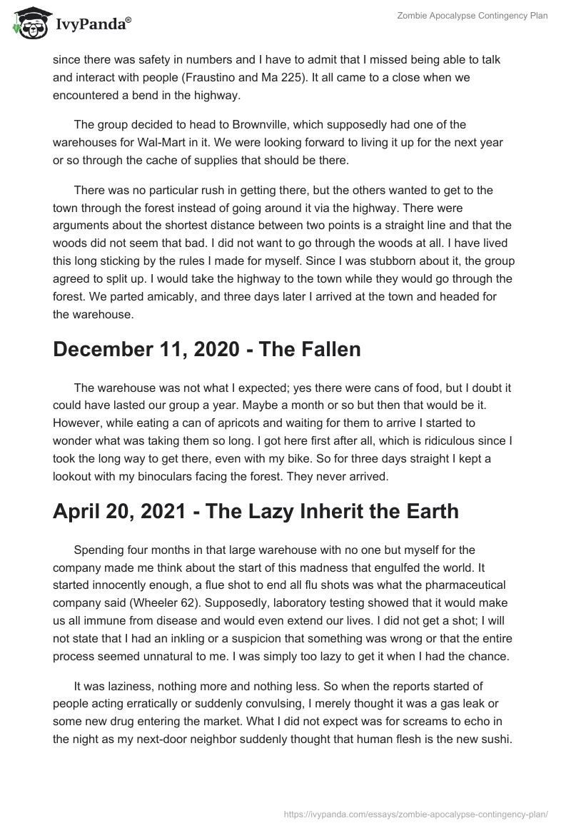 Zombie Apocalypse Contingency Plan. Page 2