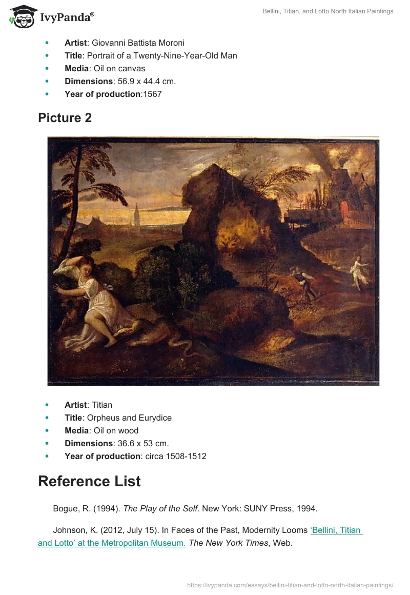 Bellini, Titian, and Lotto North Italian Paintings. Page 5