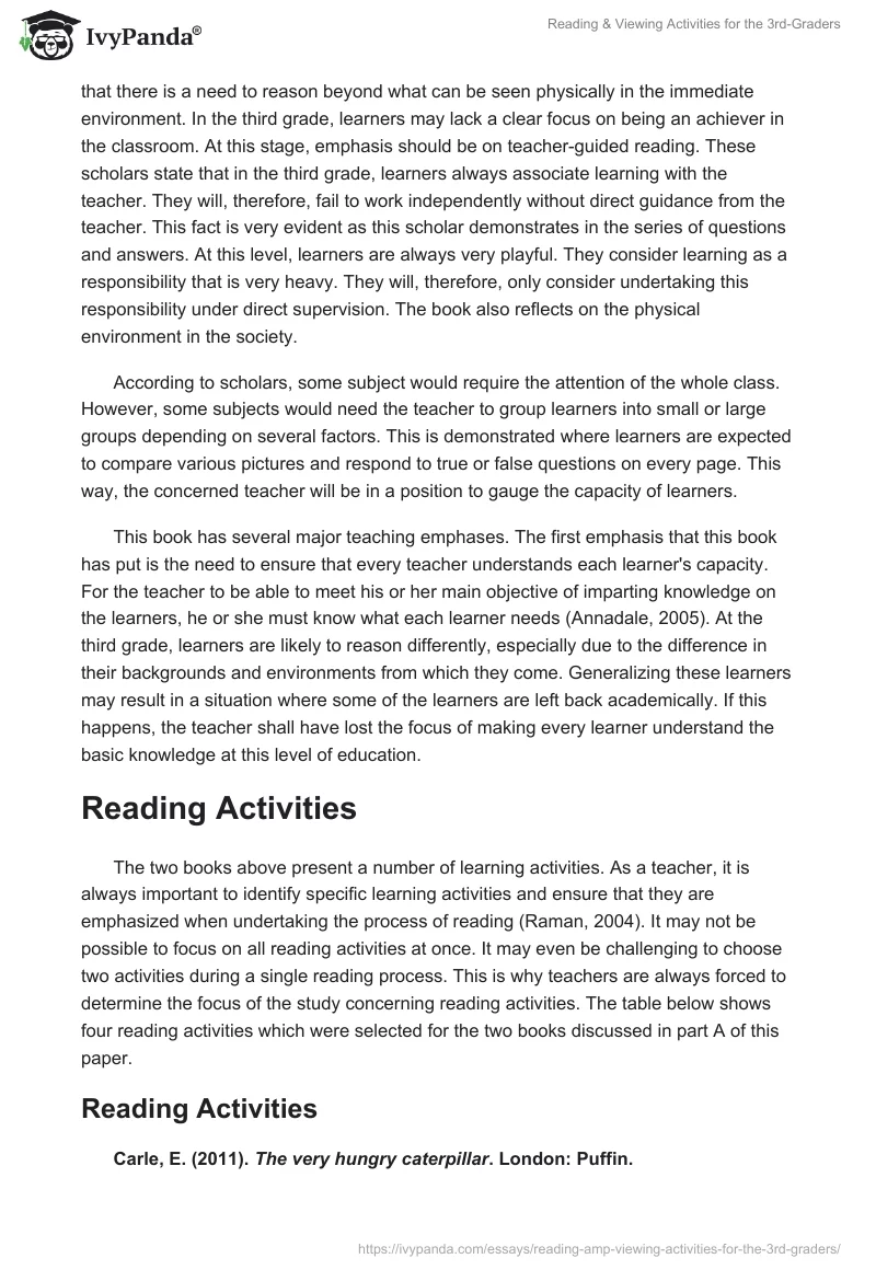 Reading & Viewing Activities for the 3rd-Graders. Page 3