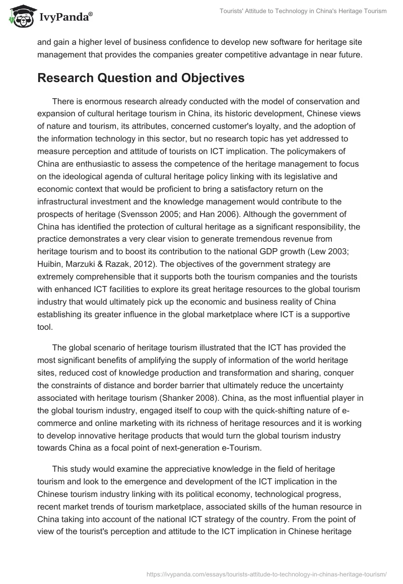 Tourists' Attitude to Technology in China's Heritage Tourism. Page 5