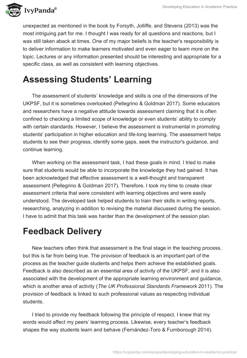 Developing Education in Academic Practice. Page 3