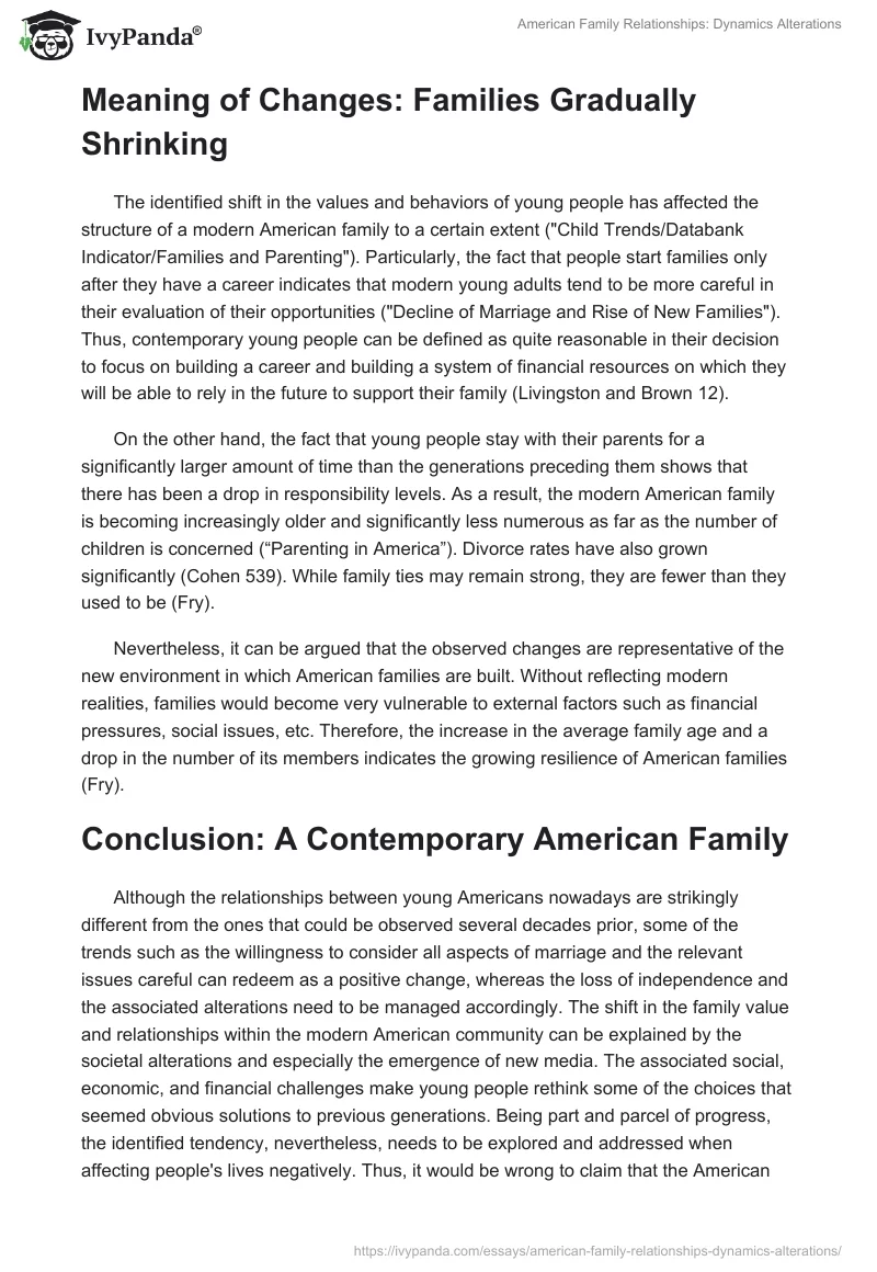 American Family Relationships: Dynamics Alterations. Page 2